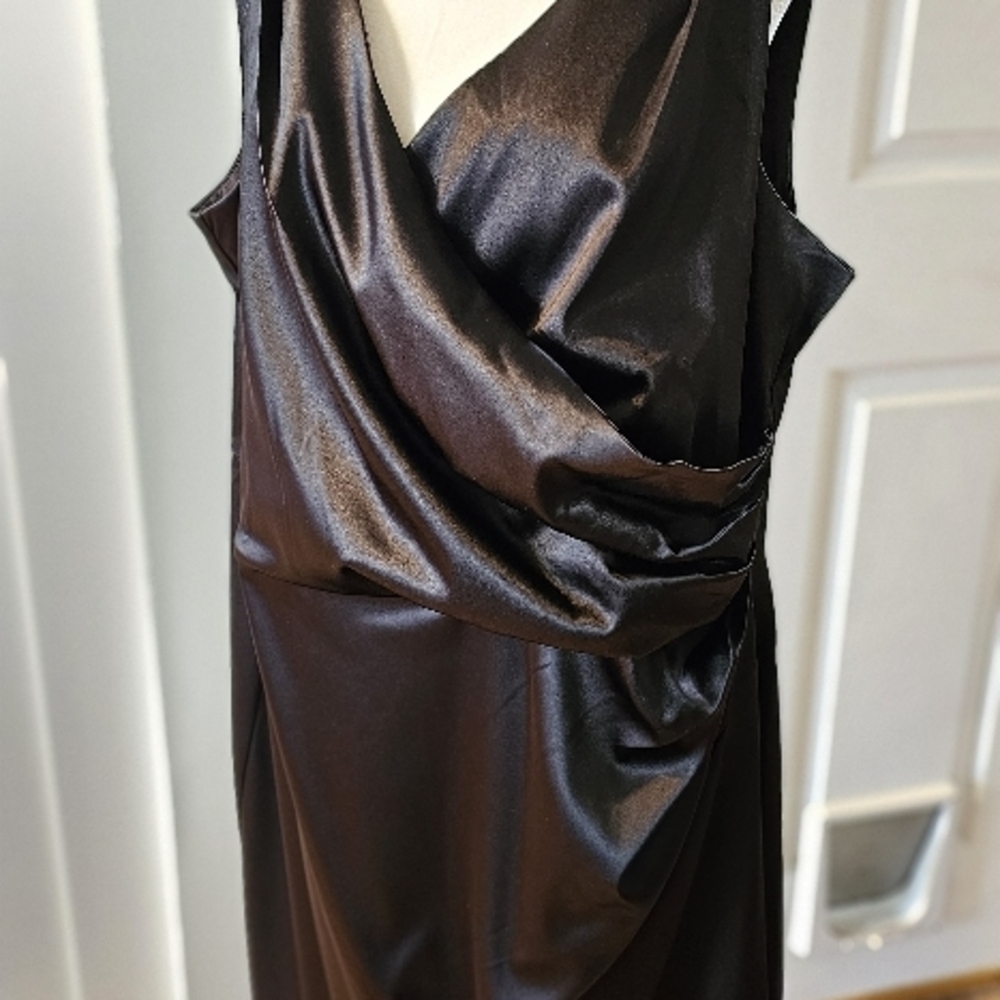 Elegant Black Satin Dress